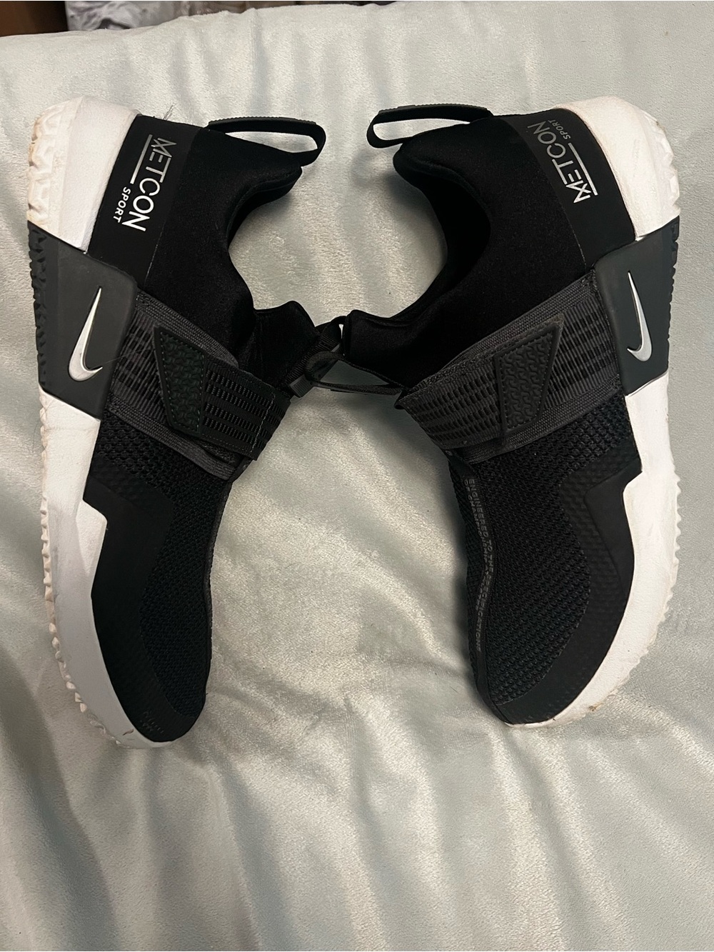 Nike Black and White Slip-On Metcon Training Shoes